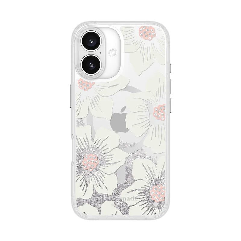 Kate Spade New York Liquid Glitter MagSafe - Dėklas, skirtas iPhone 16 (Hollyhock Floral)