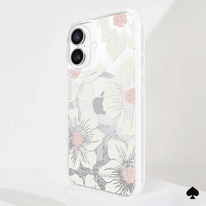 Kate Spade New York Liquid Glitter MagSafe - Dėklas, skirtas iPhone 16 (Hollyhock Floral)