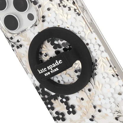Kate Spade New York magnetinis laikiklis su kilpa - MagSafe pirštų laikiklis (juodas)