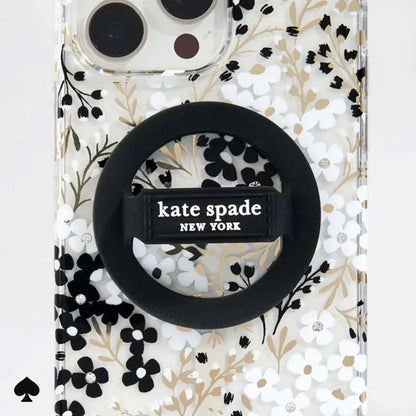 Kate Spade New York magnetinis laikiklis su kilpa - MagSafe pirštų laikiklis (juodas)