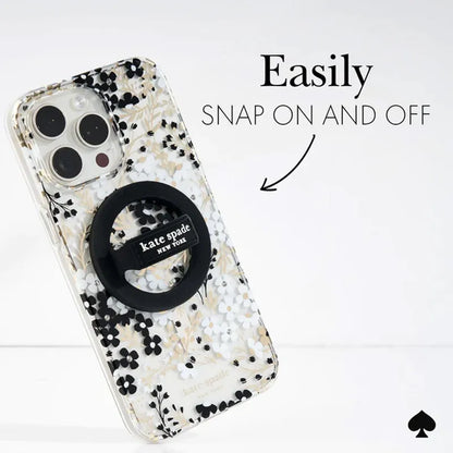 Kate Spade New York magnetinis laikiklis su kilpa - MagSafe pirštų laikiklis (juodas)
