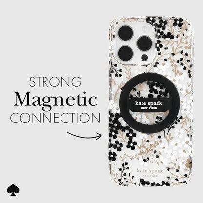 Kate Spade New York magnetinis laikiklis su kilpa - MagSafe pirštų laikiklis (juodas)