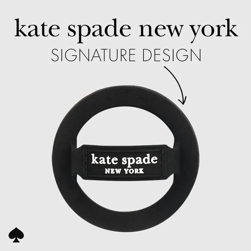 Kate Spade New York magnetinis laikiklis su kilpa - MagSafe pirštų laikiklis (juodas)