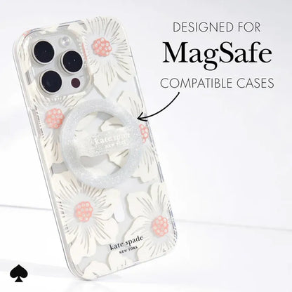 Kate Spade New York magnetinis žiedinis laikiklis – MagSafe piršto laikiklis ("The Sparkle Silver")