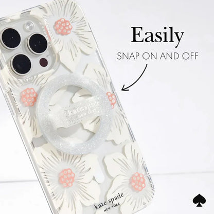 Kate Spade New York magnetinis žiedinis laikiklis – MagSafe piršto laikiklis ("The Sparkle Silver")