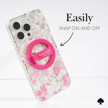Kate Spade New York magnetinis žiedinis laikiklis – MagSafe pirštų laikiklis (Pom Pom Pink)