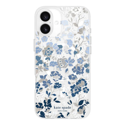 Kate Spade New York Protective Gems MagSafe – dėklas, skirtas iPhone 16 Plus (žiedų gėlynas mėlynas)