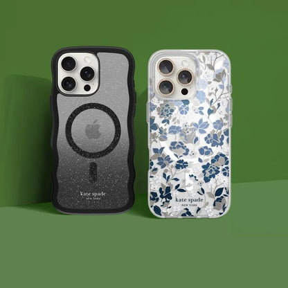 Kate Spade New York Protective Gems MagSafe – dėklas, skirtas iPhone 16 Plus (žiedų gėlynas mėlynas)