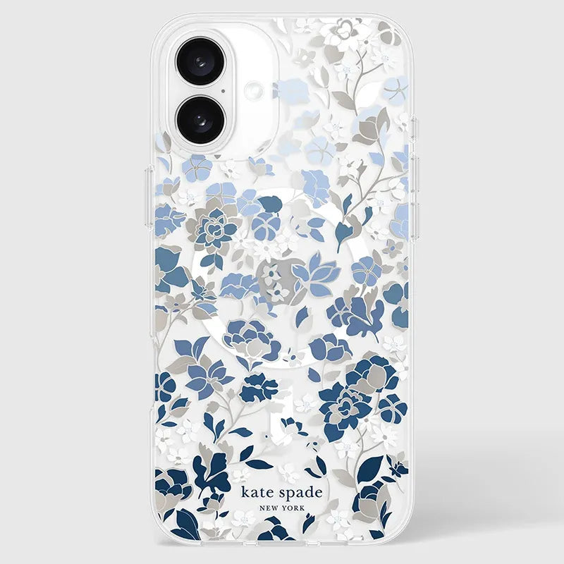 Kate Spade New York Protective Gems MagSafe – dėklas, skirtas iPhone 16 Plus (žiedų gėlynas mėlynas)