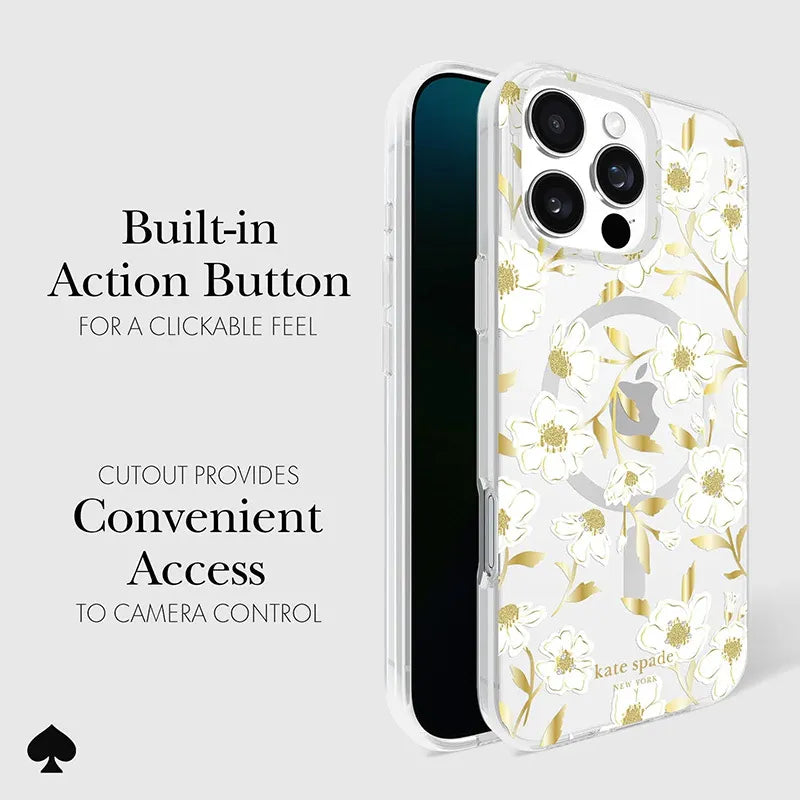 Kate Spade New York Protective Gems MagSafe – dėklas, skirtas iPhone 16 Pro Max (Sunshine Floral)