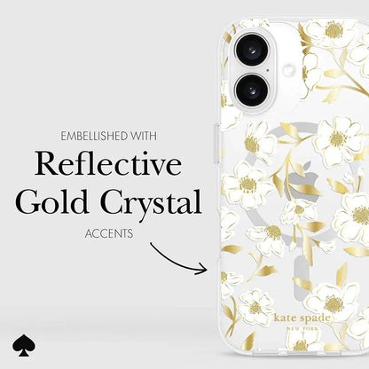 Kate Spade New York Protective Gems MagSafe – dėklas, skirtas „iPhone 16“ (Sunshine Floral)