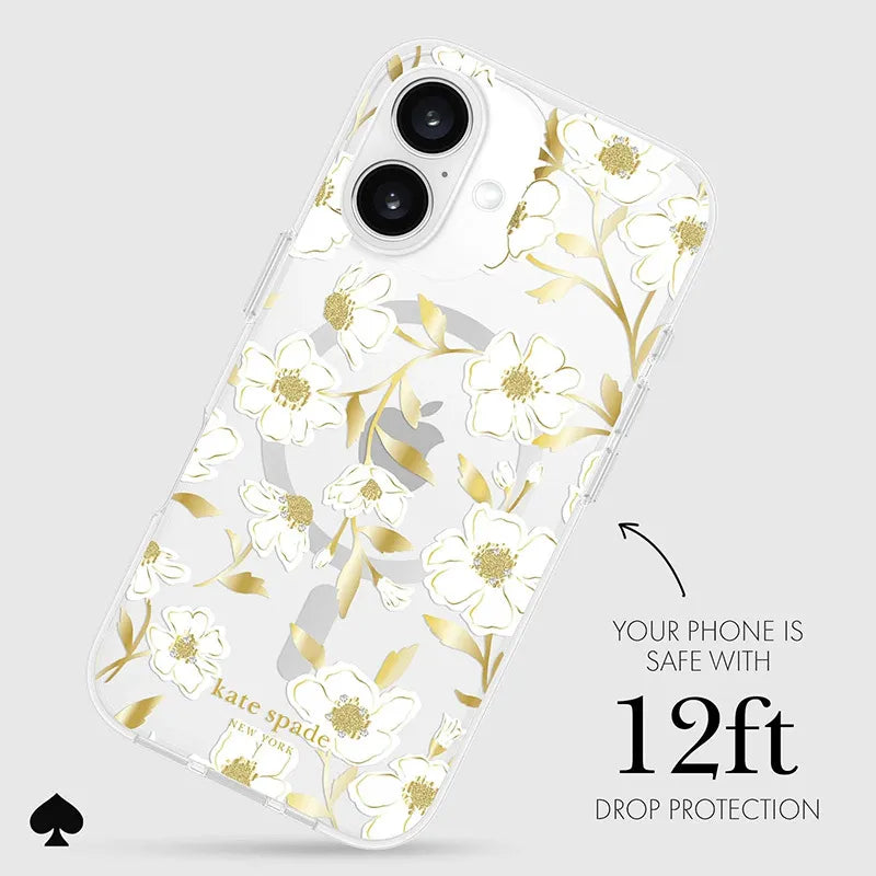 Kate Spade New York Protective Gems MagSafe – dėklas, skirtas „iPhone 16“ (Sunshine Floral)