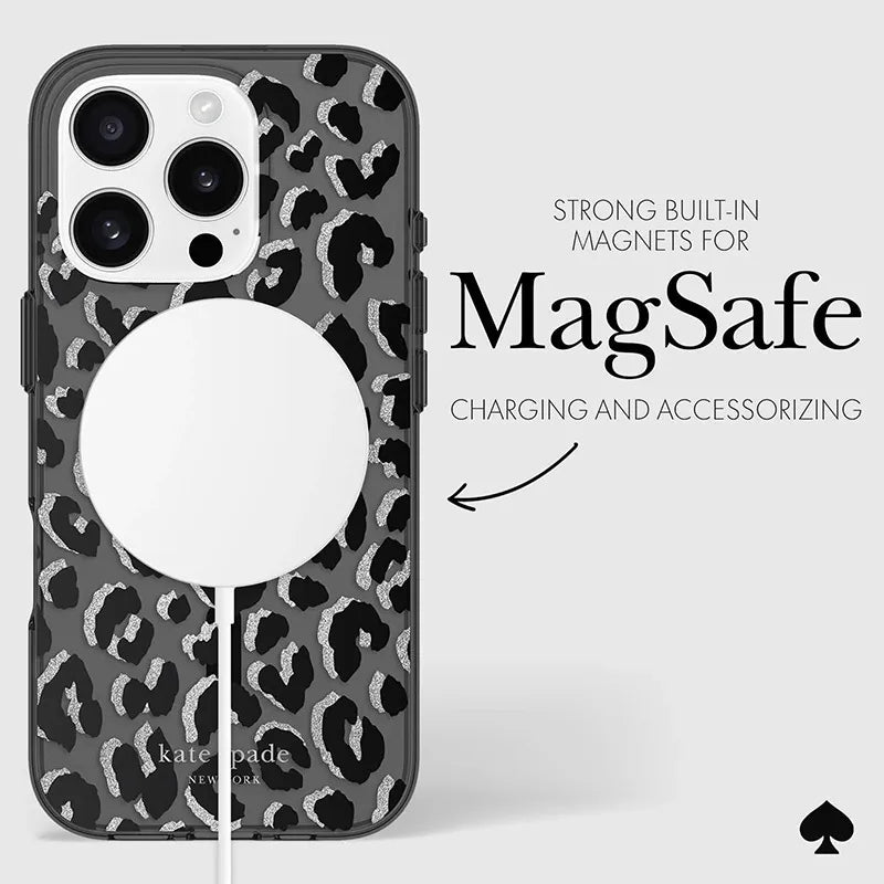 Kate Spade New York Protective MagSafe – dėklas iPhone 16 Pro (City Leopard)