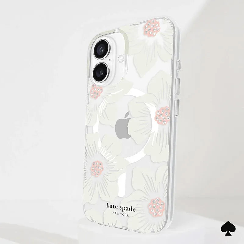 Kate Spade New York Protective MagSafe – dėklas, skirtas iPhone 16 (Hollyhock Floral)