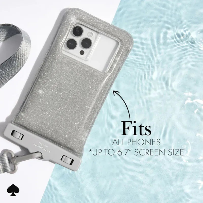 Kate Spade New York Vandeniui atsparus plaukiojantis dėklas – Vandeniui atsparus dėklas išmaniesiems telefonams iki 6,7 colio (That Sparkle)