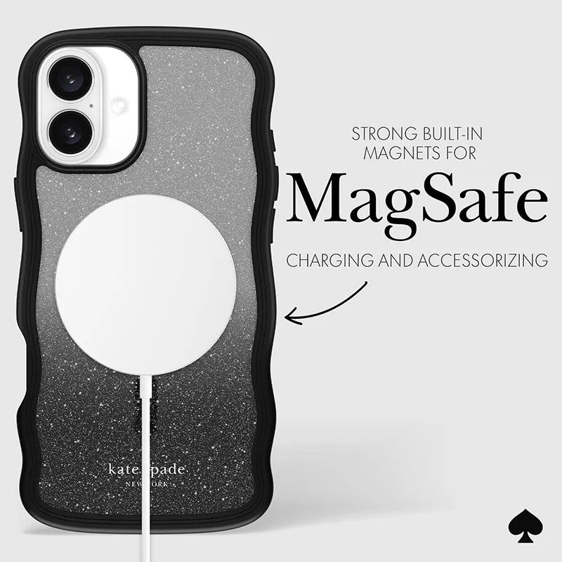 Kate Spade New York Wavy MagSafe – dėklas, skirtas „iPhone 16 Plus“ (Nakties kritimas)