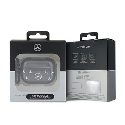 Mercedes didelio žvaigždės rašto „AirPods Pro 2“ dėklas (juodas)