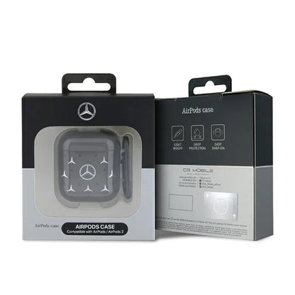Mercedes didelio žvaigždžių rašto dėklas - AirPods 1/2 gen (juodas)