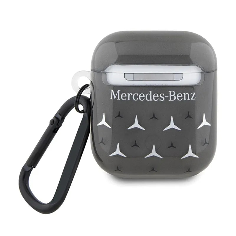 Mercedes didelio žvaigždžių rašto dėklas - AirPods 1/2 gen (juodas)