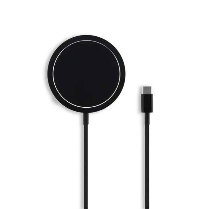 Mercedes didelis sidabrinis logotipas – MagSafe 15 W indukcinis įkroviklis (juodas)