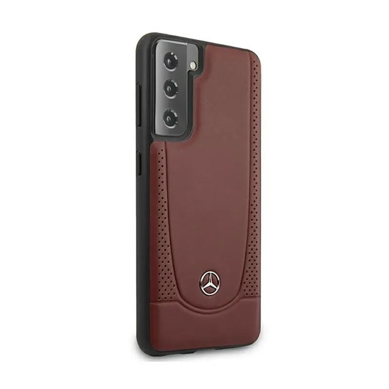 Mercedes Leather Urban Line – dėklas, skirtas „Samsung Galaxy S21+“ (raudonas)