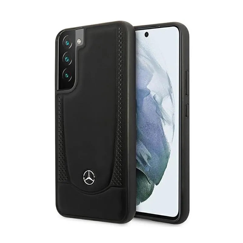Mercedes Leather Urban Line – dėklas, skirtas Samsung Galaxy S22+ (juodas)