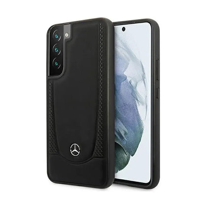 Mercedes Leather Urban Line – dėklas, skirtas Samsung Galaxy S22+ (juodas)