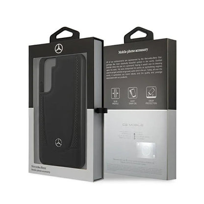 Mercedes Leather Urban Line – dėklas, skirtas Samsung Galaxy S22+ (juodas)