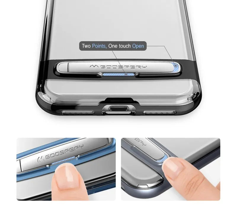 Mercury Dream Bumper – dėklas, skirtas „Samsung Galaxy S9“ su metaliniu stovu (auksinis)