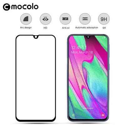 Mocolo 3D 9H Full Glue - visą ekraną dengianti ekrano apsauga, skirta Samsung Galaxy A40 (juoda)