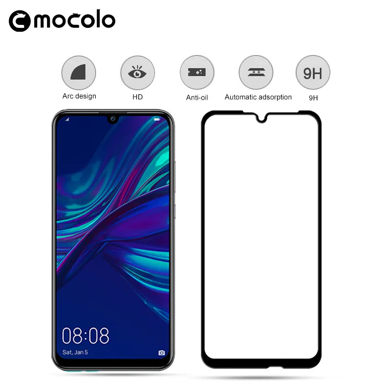 Mocolo 3D 9H Full Glue – Viso ekrano apsauga, skirta Huawei P smart 2019 / Honor 10 Lite (juoda)