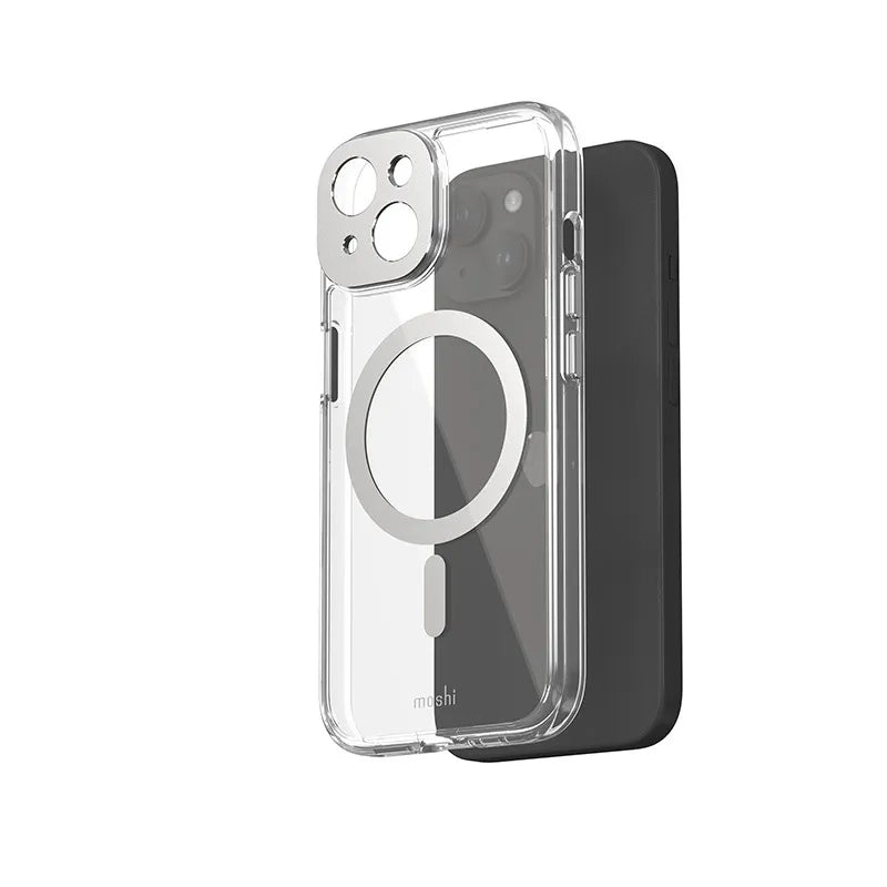 Moshi iGlaze MagSafe – dėklas iPhone 15 (Mėnulio sidabro spalva)