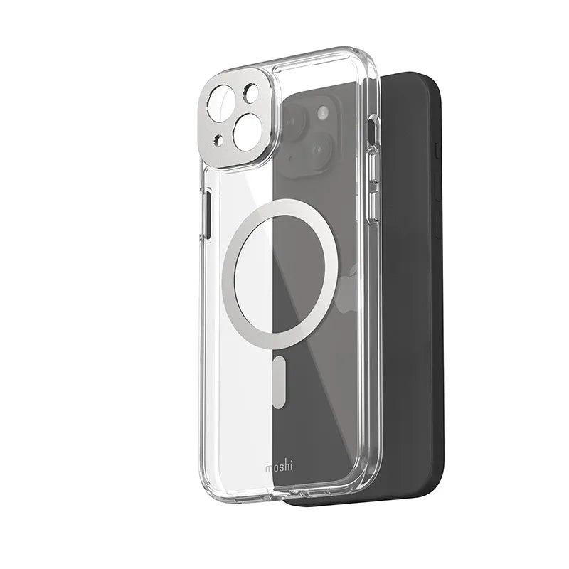 Moshi iGlaze MagSafe - Dėklas iPhone 15 Plus (Luna Silver)