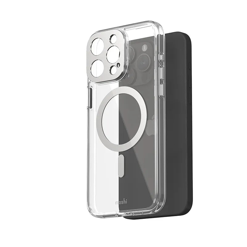 Moshi iGlaze MagSafe – dėklas, skirtas iPhone 15 Pro Max (Mėnulio sidabro)