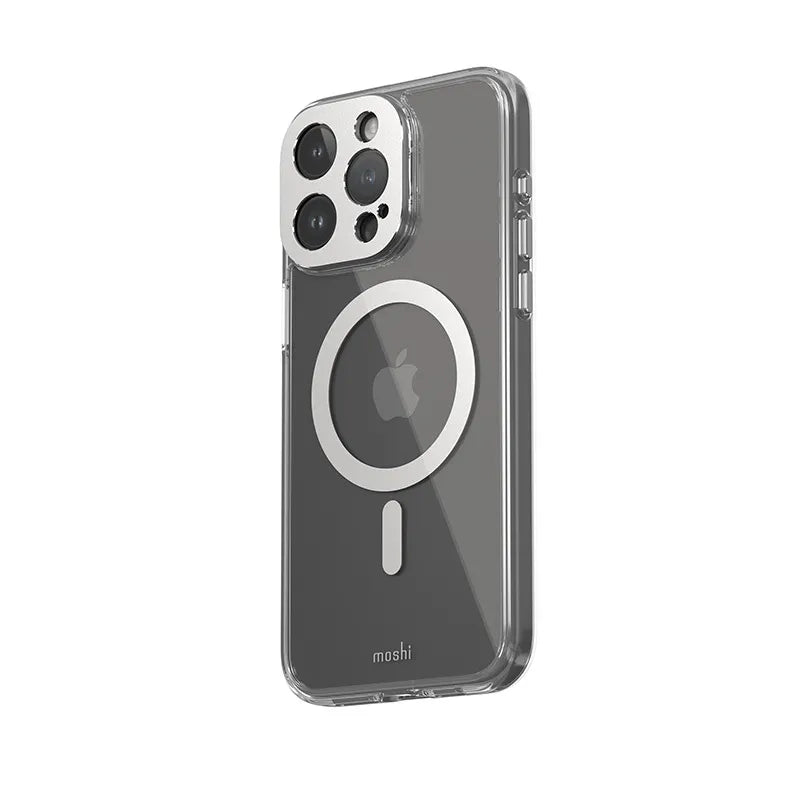 Moshi iGlaze MagSafe – dėklas, skirtas iPhone 15 Pro Max (Mėnulio sidabro)