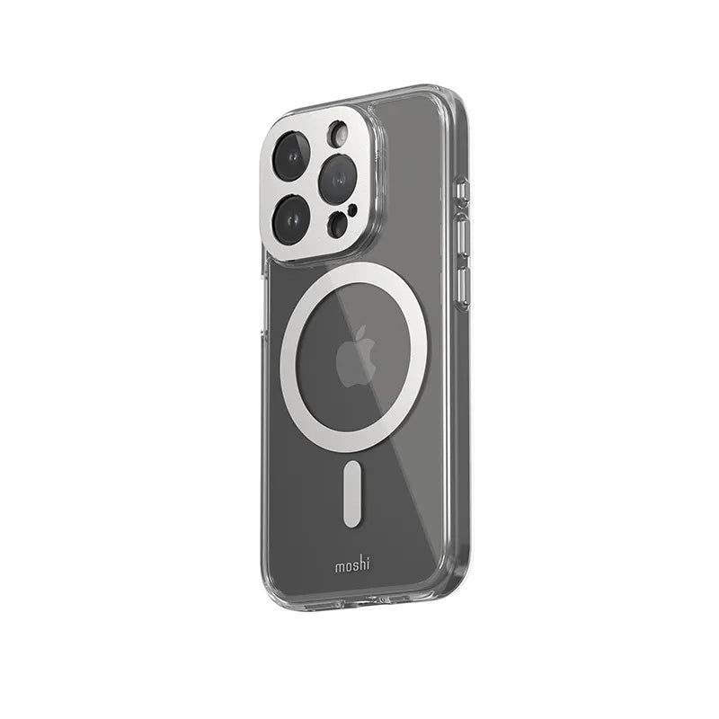 Moshi iGlaze MagSafe - dėklas, skirtas iPhone 15 Pro (Mėnulio sidabras)