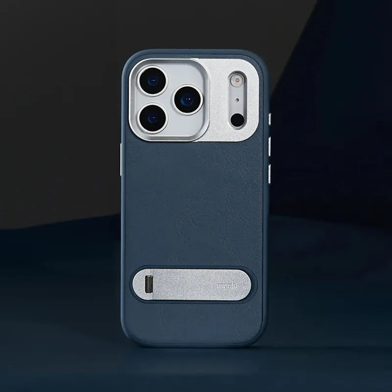 Moshi Kameleon MagSafe - Dėklas iPhone 17 Pro su atlenkiama kojele (Tamsiai mėlyna)