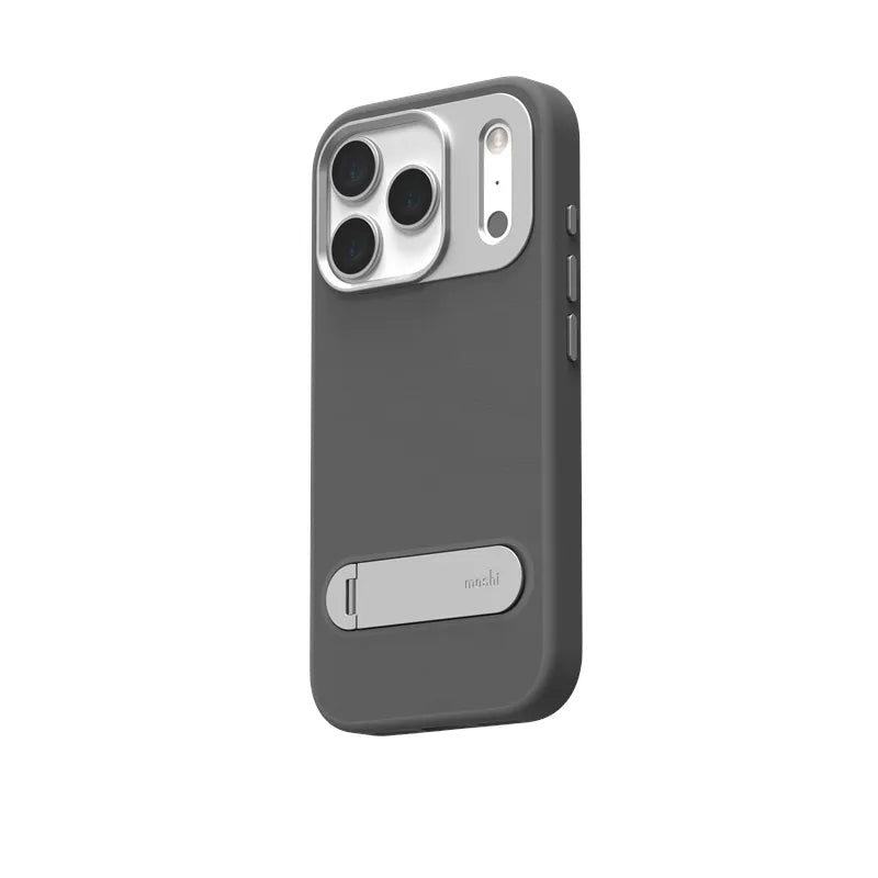 Moshi Kameleon MagSafe - Dėklas iPhone 17 Pro su stovėjimo funkcija (Vidurnakčio pilka)