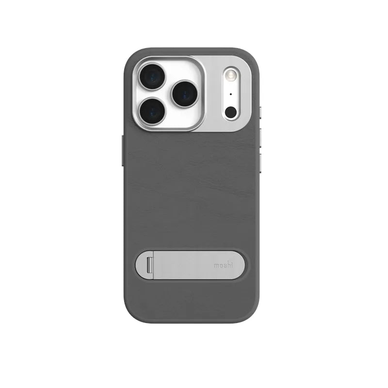 Moshi Kameleon MagSafe - Dėklas iPhone 17 Pro su stovėjimo funkcija (Vidurnakčio pilka)