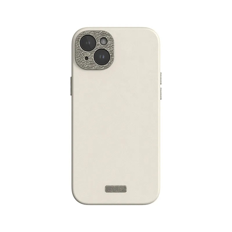 Moshi Napa MagSafe – odinis dėklas, skirtas „iPhone 15 Plus“ („Eggnog White“)