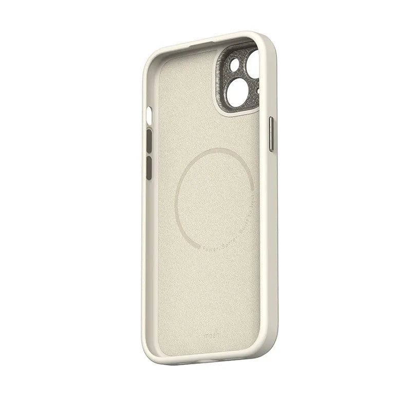 Moshi Napa MagSafe – odinis dėklas, skirtas „iPhone 15 Plus“ („Eggnog White“)