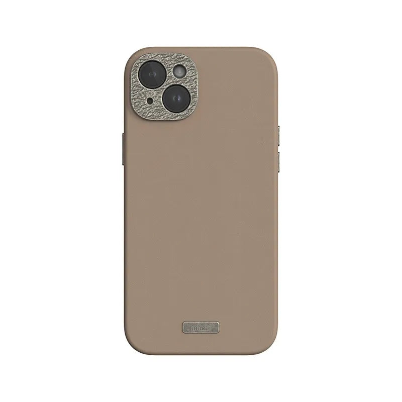 Moshi Napa MagSafe – odos dėklas, skirtas iPhone 15 Plus (Woodsmoke Brown)