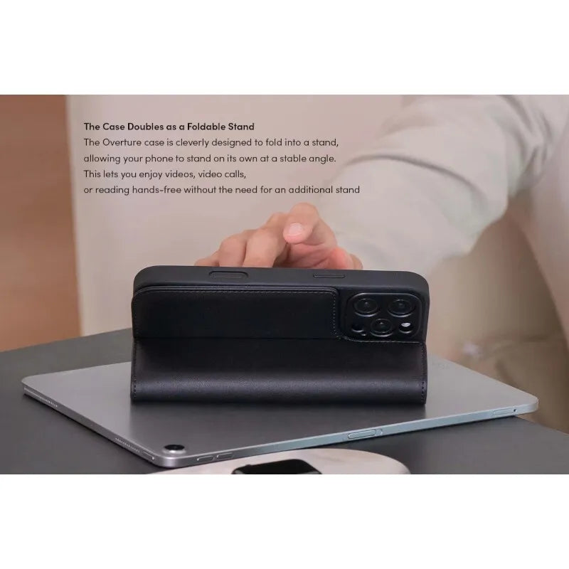 Moshi Overture MagSafe – 3-in-1 odos atverčiamas dėklas, skirtas „iPhone 16 Pro“ (karamelinis rudas)