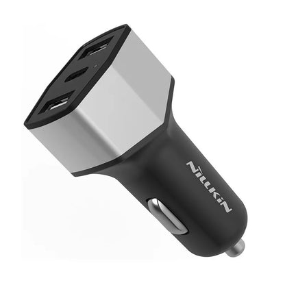 Nillkin Celerity automobilinis įkroviklis - 2x USB-A + 1x USB-C, 32W (Sidabrinė)