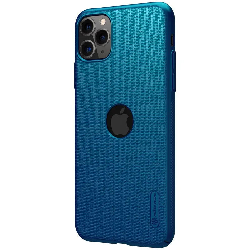 Nillkin Super Frosted Shield – dėklas Apple iPhone 11 Pro Max su išpjova logotipui (povo mėlyna)