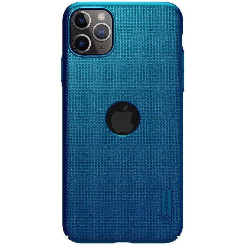 Nillkin Super Frosted Shield – dėklas Apple iPhone 11 Pro Max su išpjova logotipui (povo mėlyna)