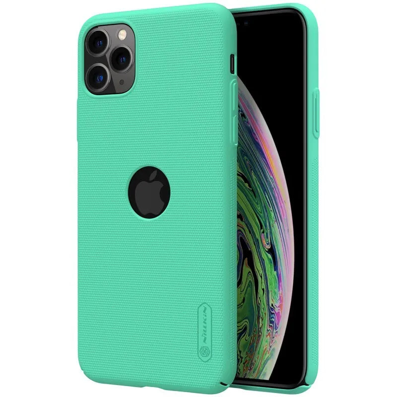 Nillkin Super Frosted Shield – dėklas „Apple iPhone 11 Pro“ su išpjova logotipui (mėtų žalia)