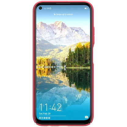 Nillkin Super Frosted Shield – dėklas Huawei P40 Lite / Nova 7i / Nova 6 SE (Ryškiai raudona)