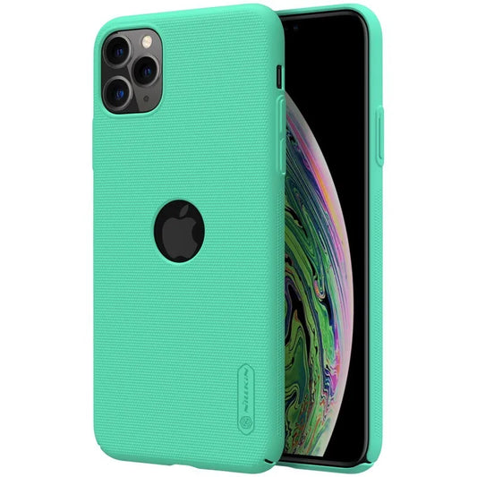 Nillkin Super Frosted Shield – dėklas, skirtas „Apple iPhone 11 Pro Max“ su išpjova logotipui (mėtų žalia)