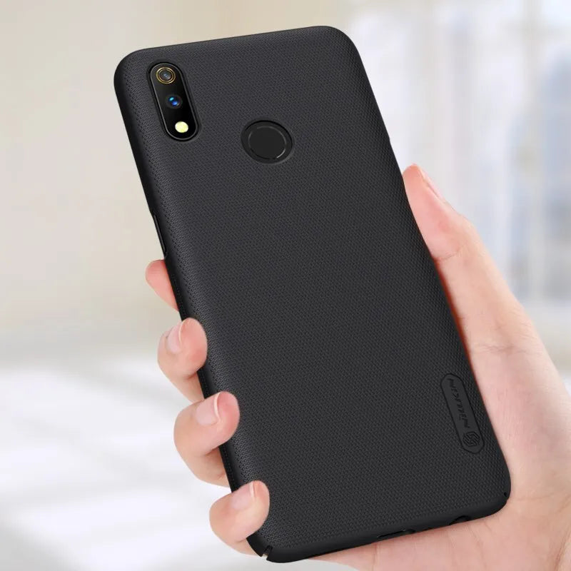 Nillkin Super Frosted Shield – Dėklas, skirtas Realme 3 Pro (Realme X Lite) (Juoda)